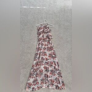 Love Fire Floral Maxi Dress Medium Ruffle Boho Spring Dress
